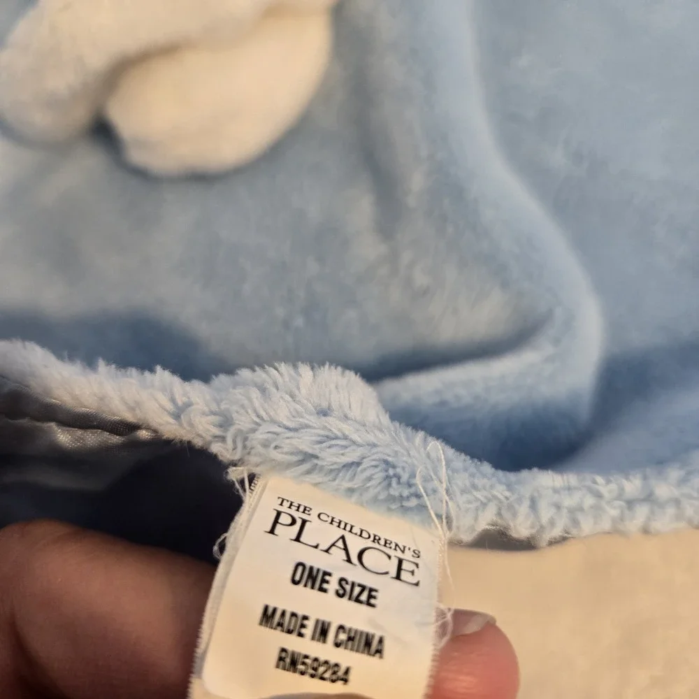 The Children's Place Blue Bunny Rabbit Lovey Security Blanket Satin Plush Baby